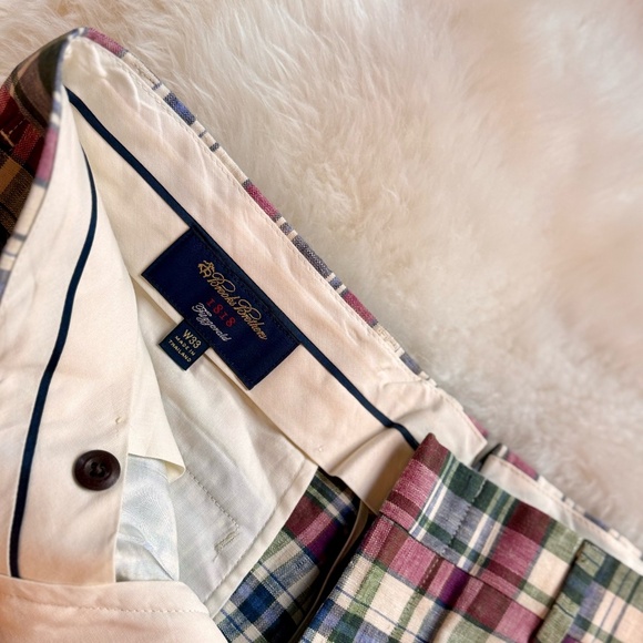 Brooks Brothers Baird McNutt Irish Linen Madras Pants - Picture 2 of 8